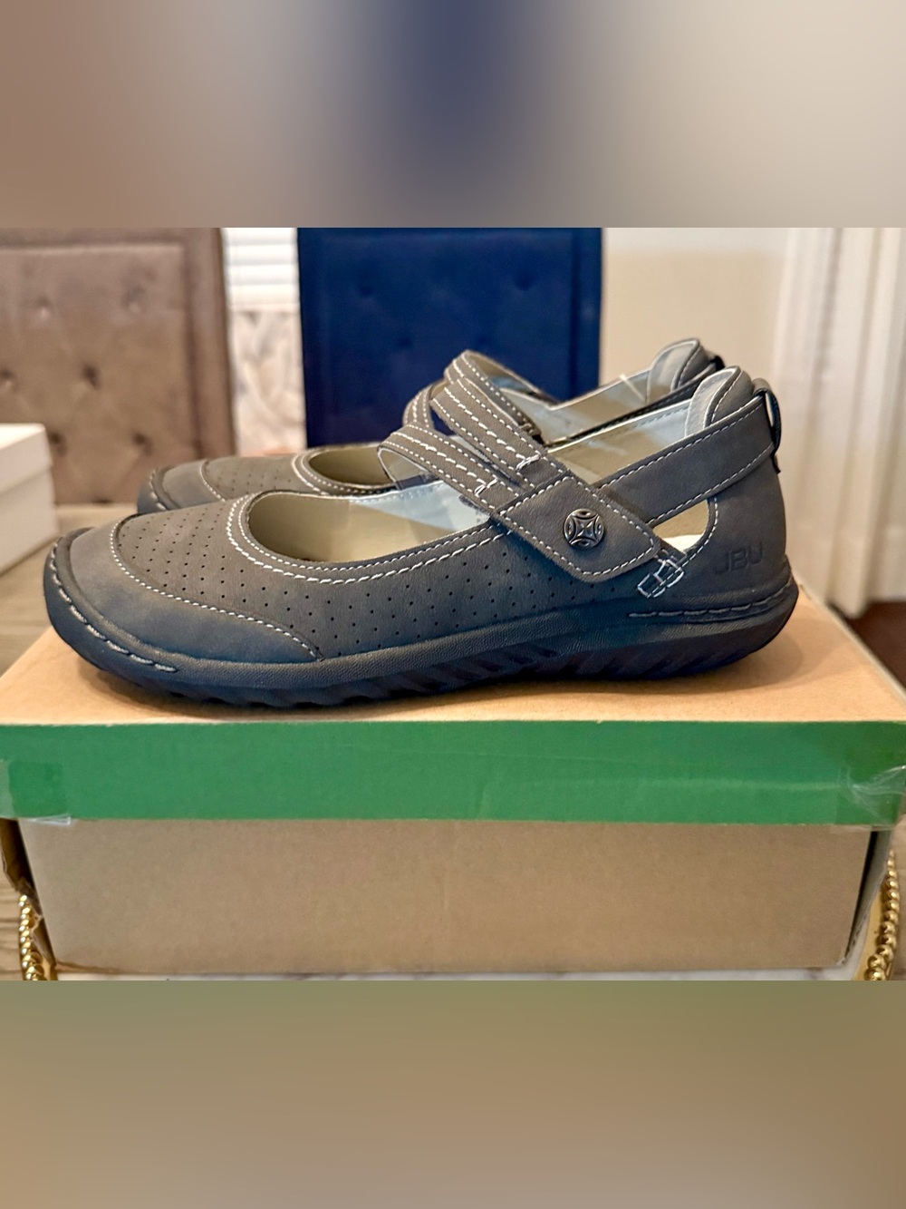 JBU by Jambu Fawn Charcoal Mary Jane Vegan Leather Casual Flats | Sz. 6 (NWB)
